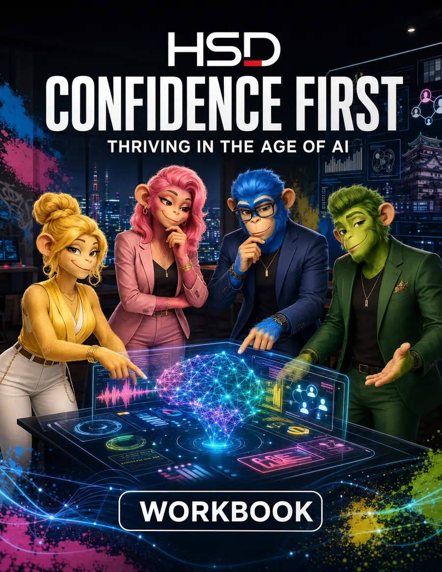 Confidence First: Thriving in the Age of AI workbook cover