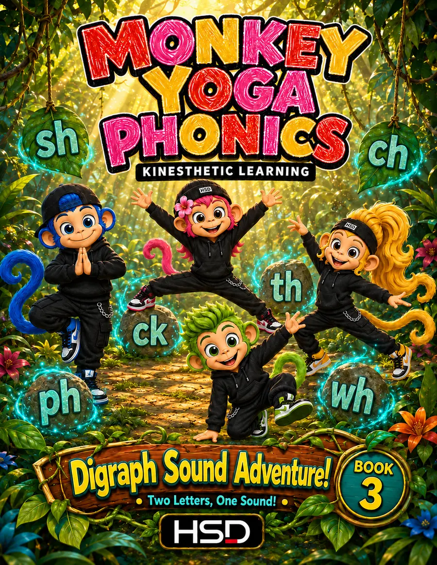 Monkey Yoga Phonics Book 3 cover
