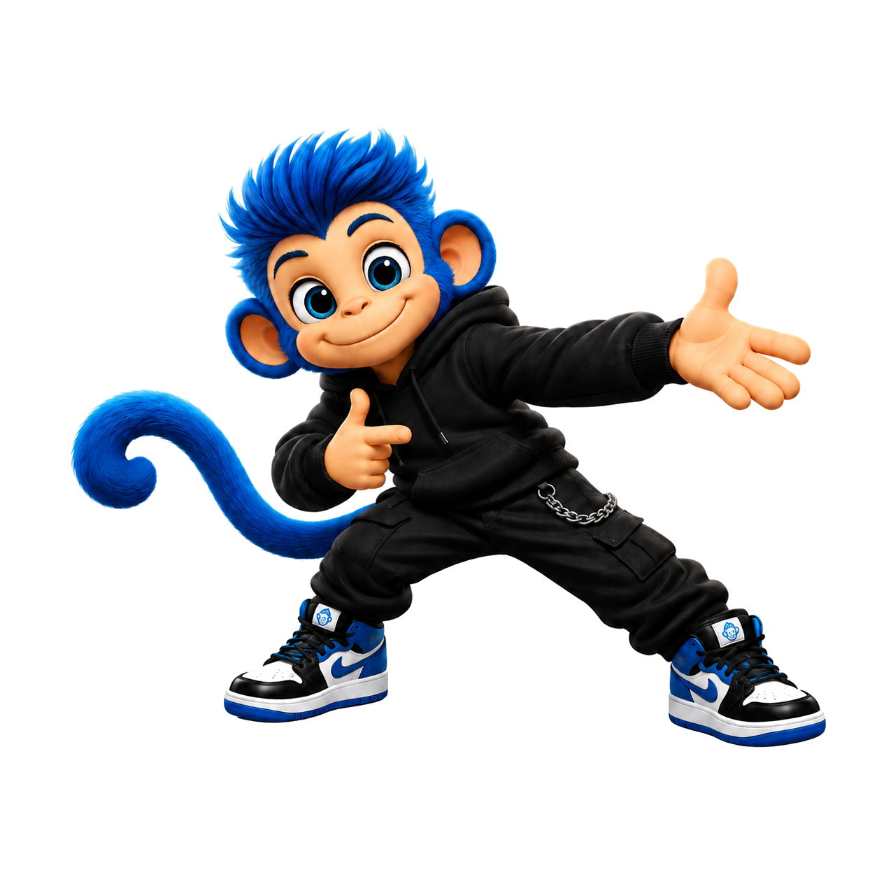 A member of the Hear See Do monkey crew